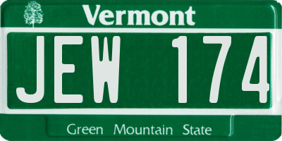 VT license plate JEW174
