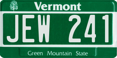 VT license plate JEW241