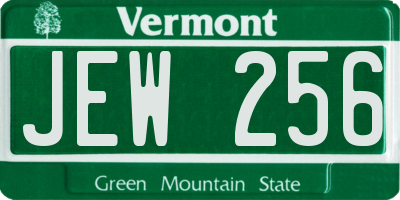 VT license plate JEW256