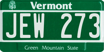 VT license plate JEW273