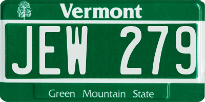 VT license plate JEW279