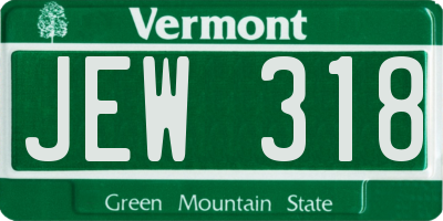 VT license plate JEW318