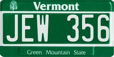 VT license plate JEW356