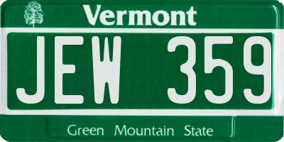 VT license plate JEW359