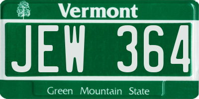 VT license plate JEW364