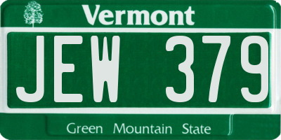 VT license plate JEW379