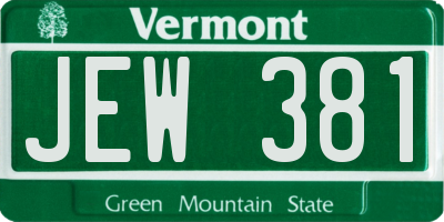 VT license plate JEW381