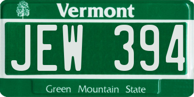 VT license plate JEW394