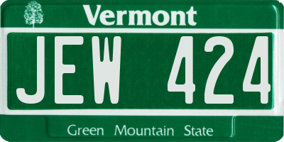VT license plate JEW424