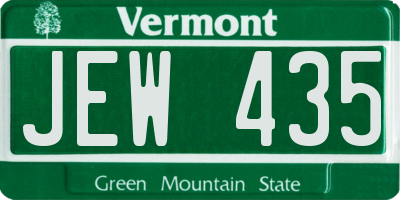 VT license plate JEW435