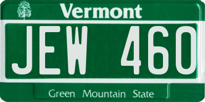 VT license plate JEW460