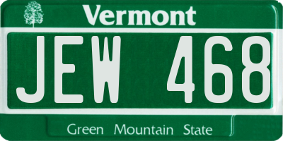 VT license plate JEW468