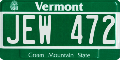 VT license plate JEW472