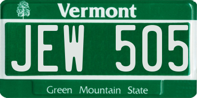 VT license plate JEW505