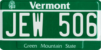 VT license plate JEW506