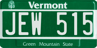 VT license plate JEW515
