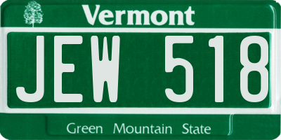VT license plate JEW518