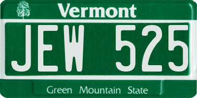 VT license plate JEW525