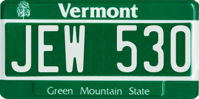 VT license plate JEW530
