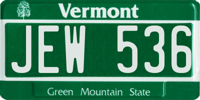 VT license plate JEW536