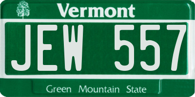 VT license plate JEW557