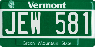 VT license plate JEW581