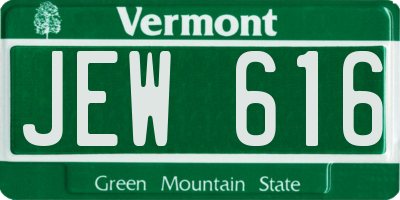 VT license plate JEW616