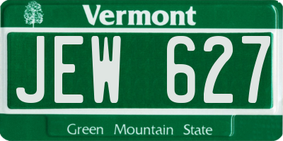 VT license plate JEW627