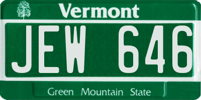 VT license plate JEW646