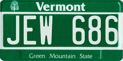 VT license plate JEW686