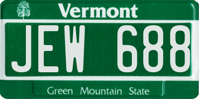 VT license plate JEW688