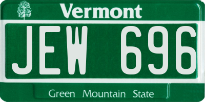 VT license plate JEW696