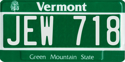 VT license plate JEW718