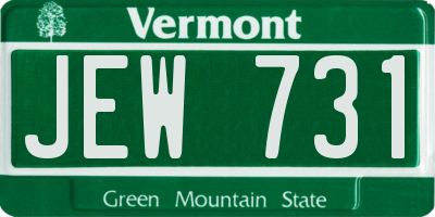 VT license plate JEW731