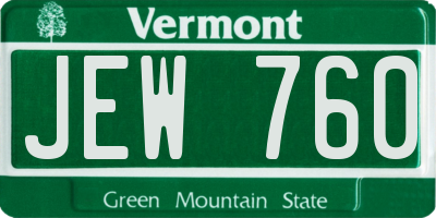VT license plate JEW760