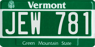 VT license plate JEW781