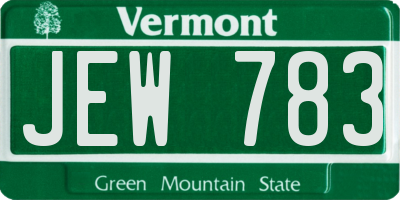 VT license plate JEW783