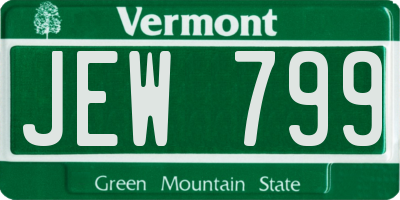 VT license plate JEW799