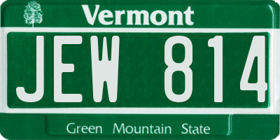 VT license plate JEW814