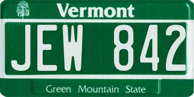 VT license plate JEW842