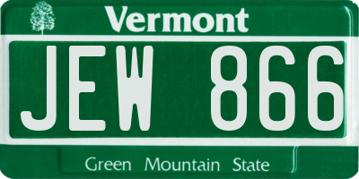 VT license plate JEW866