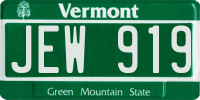 VT license plate JEW919