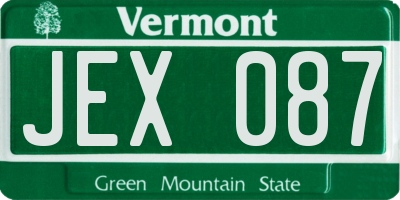 VT license plate JEX087