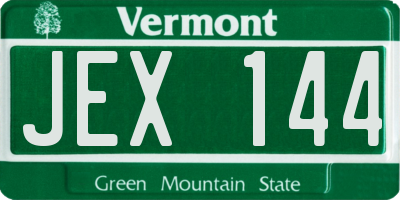 VT license plate JEX144