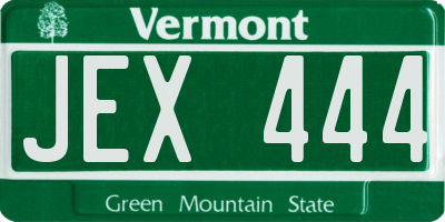 VT license plate JEX444