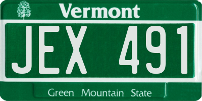 VT license plate JEX491