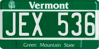 VT license plate JEX536