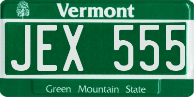 VT license plate JEX555