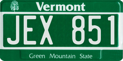 VT license plate JEX851