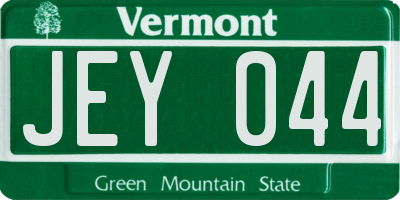 VT license plate JEY044
